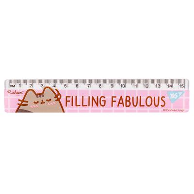 Лінійка пластикова, 15 см Pusheen. Yes 370655
