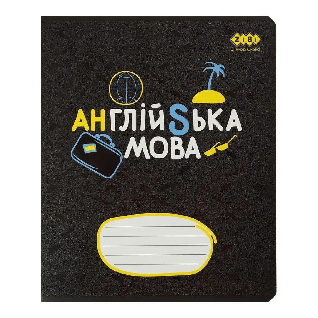 Зошит А5. 36 аркушів. Клітинка. Англійська. Предметний. Black. Zibi 1730-01