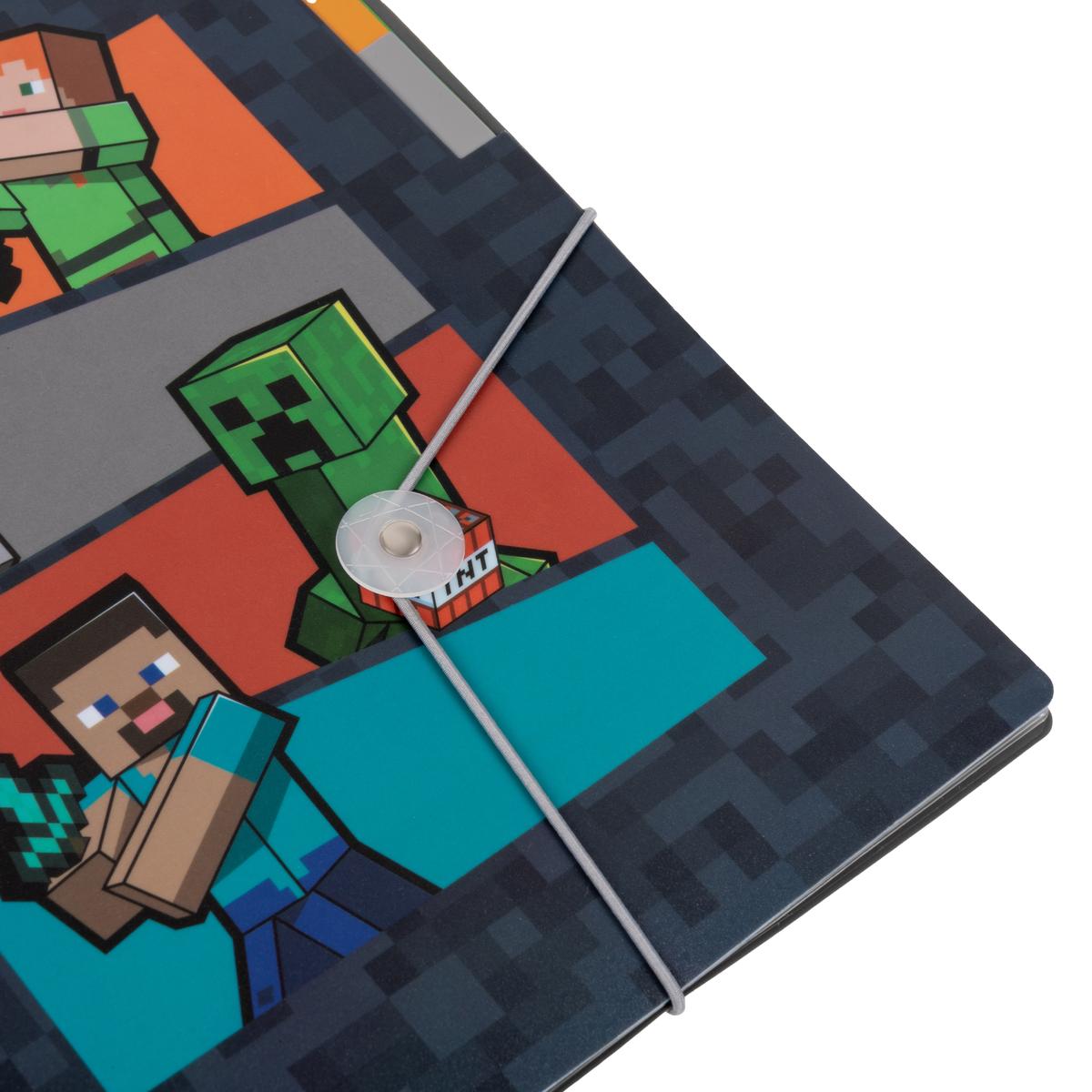 Папка А4 на гумці, з кольоровими роздільниками Minecraft  Yes 492112
