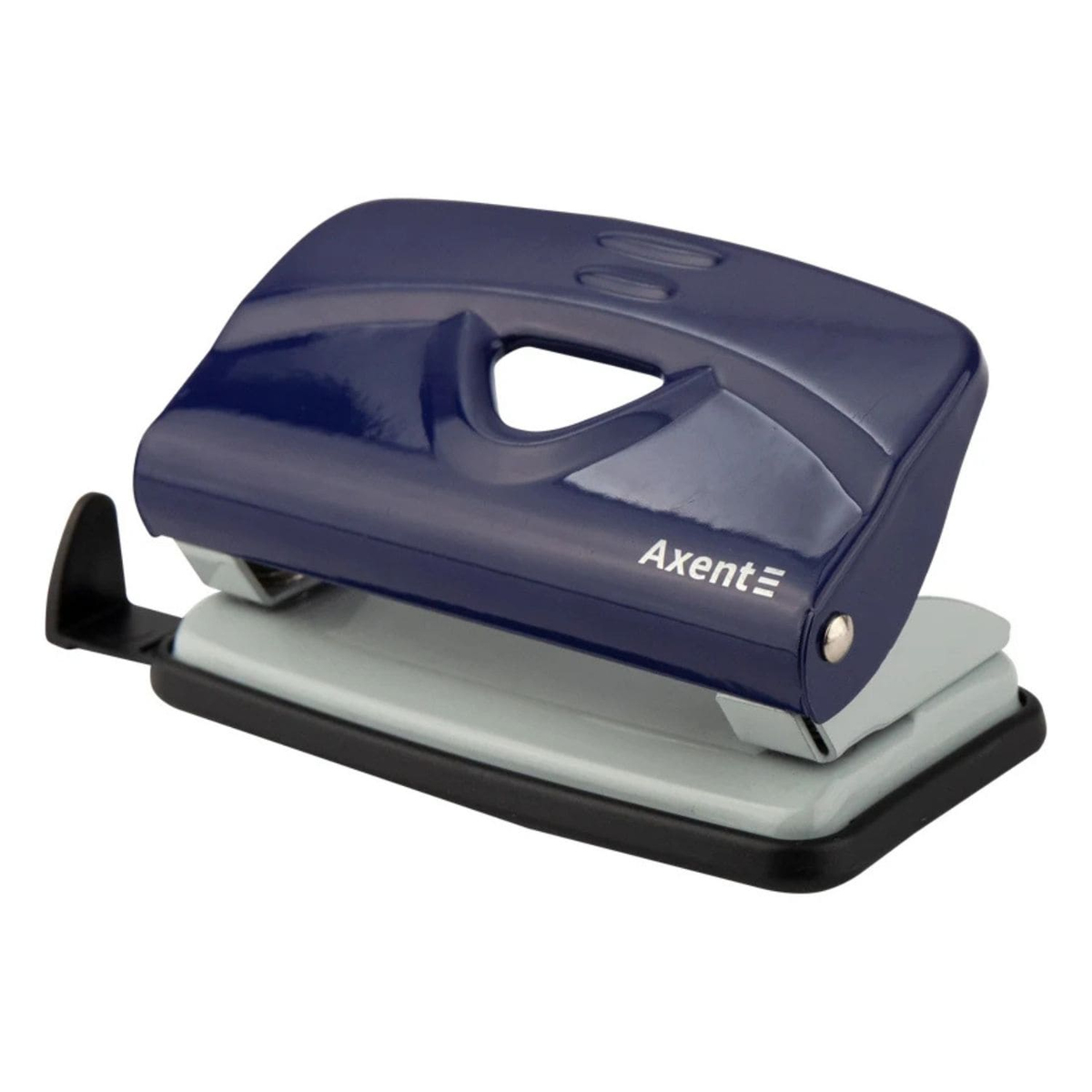 Діркопробивач AXENT Exakt-2 10аркушів, металевий з форматиром. Синій 3910