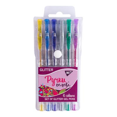 Набір гелевих ручок 6шт. GLITTER. YES. 411702