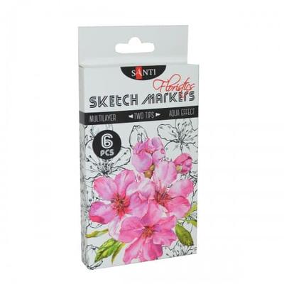 Скетч-маркери акварельні 6 кол. Floristics. SANTI 390569