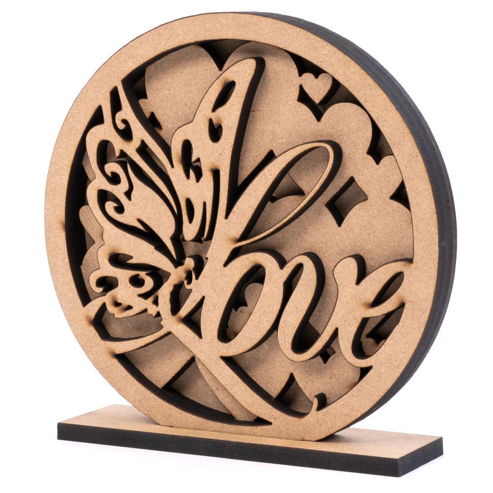 3D композиція Love 2. МДФ, 15*15см, Rosa Talent 7656