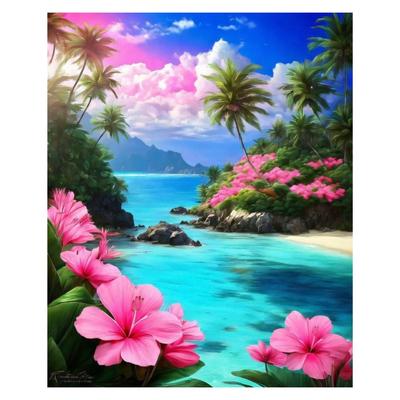 Діамантова мозаїка 50*60 Бірюзова лагуна. ДП 90869