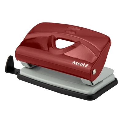 Діркопробивач AXENT Exakt-2 10аркушів, металевий з форматиром. Червоний 3910