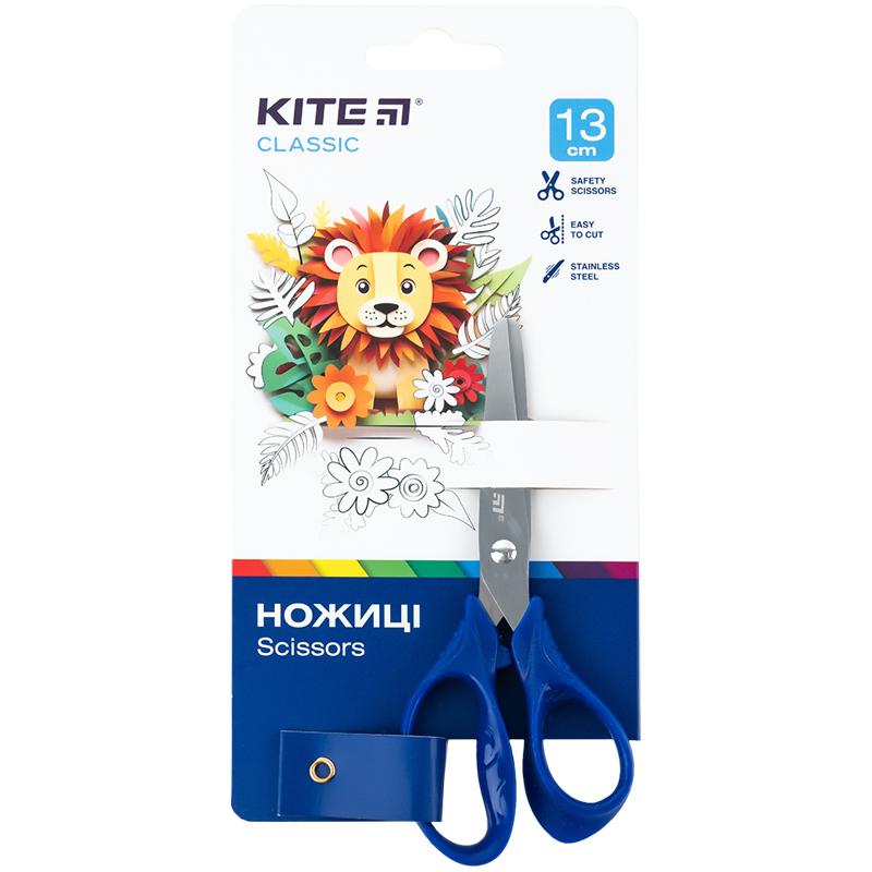 Ножиці дитячі 13 см з пластиковими ручками сині. KITE K-122-2