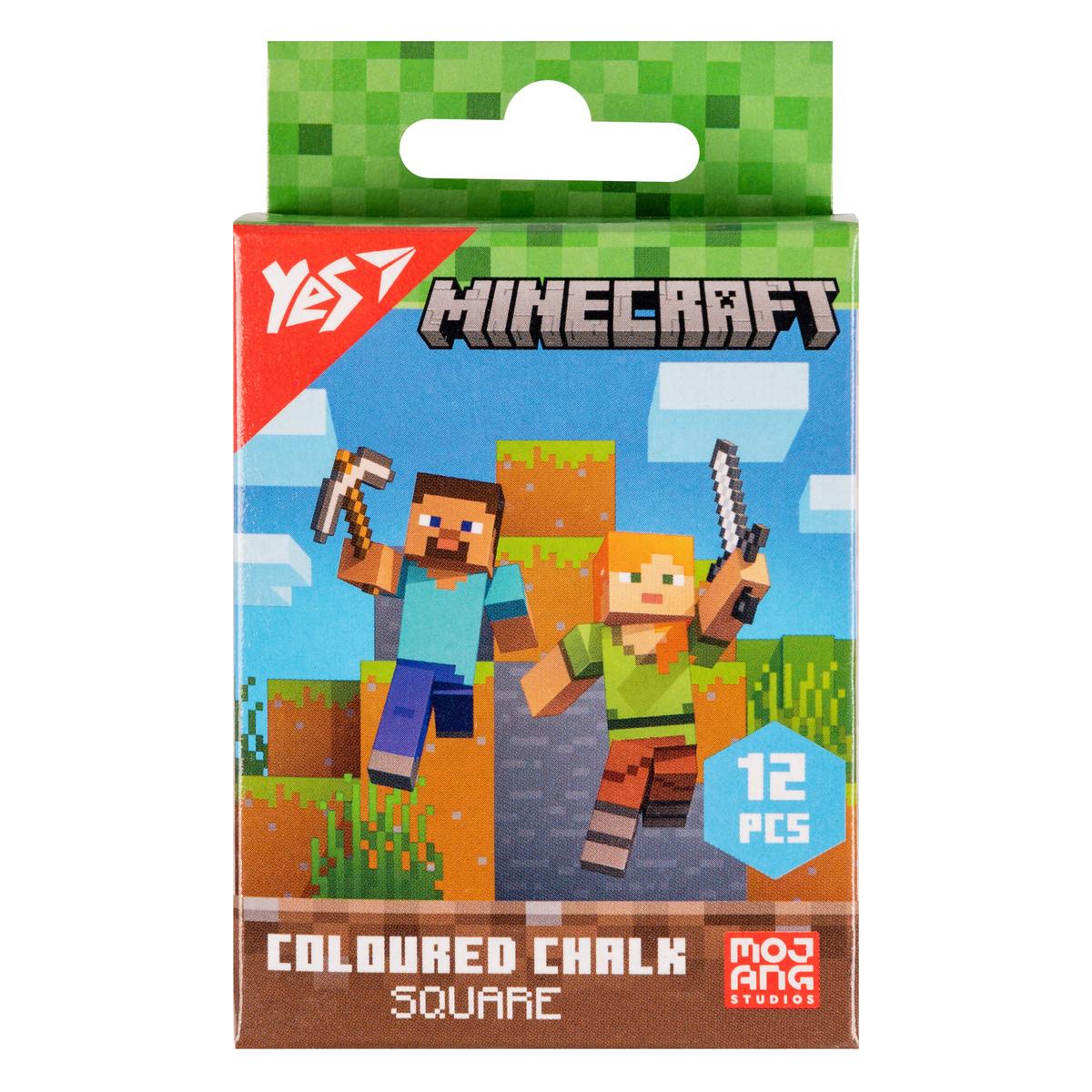Крейда кольорова 12шт. Minecraft. YES 400483