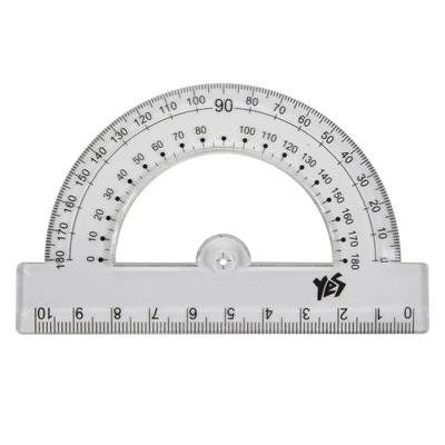 Транспортир 180 градусов пластиковый с линейкой. 1Вересня. 370407