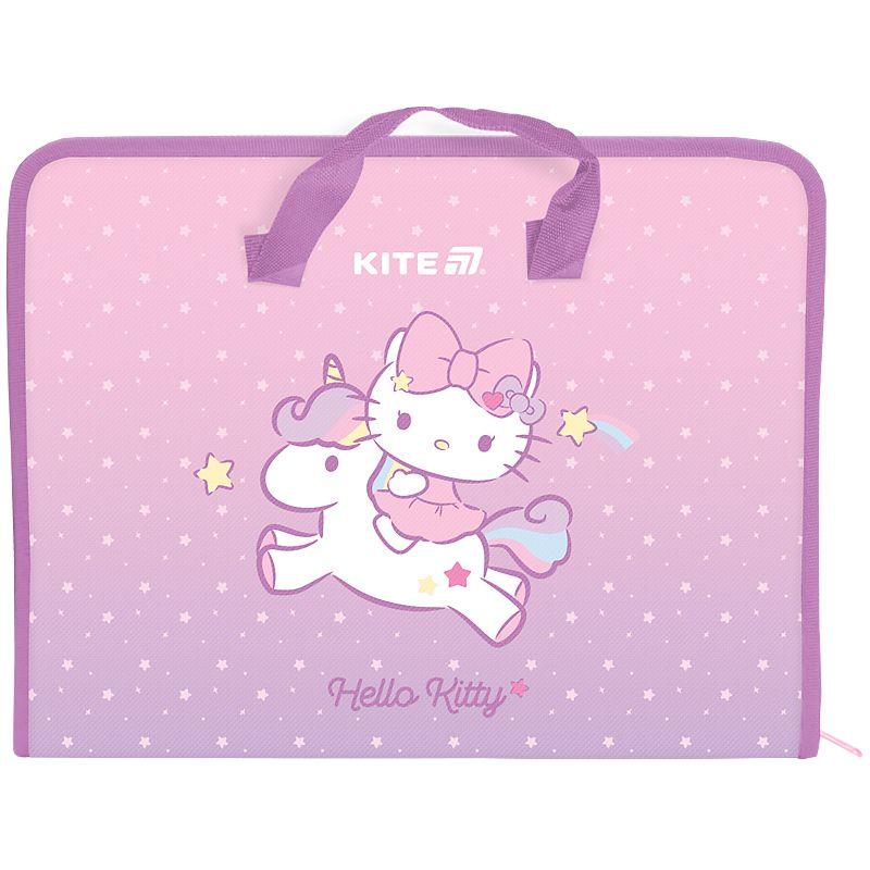 Папка-портфель на блискавці 1 відділення. Hello Kitty. Kite 25-202-1