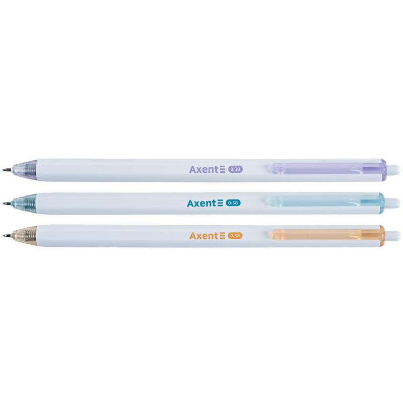 Ручка гелева автоматична Axent Fineline cbyz 0,38мм 1121-02