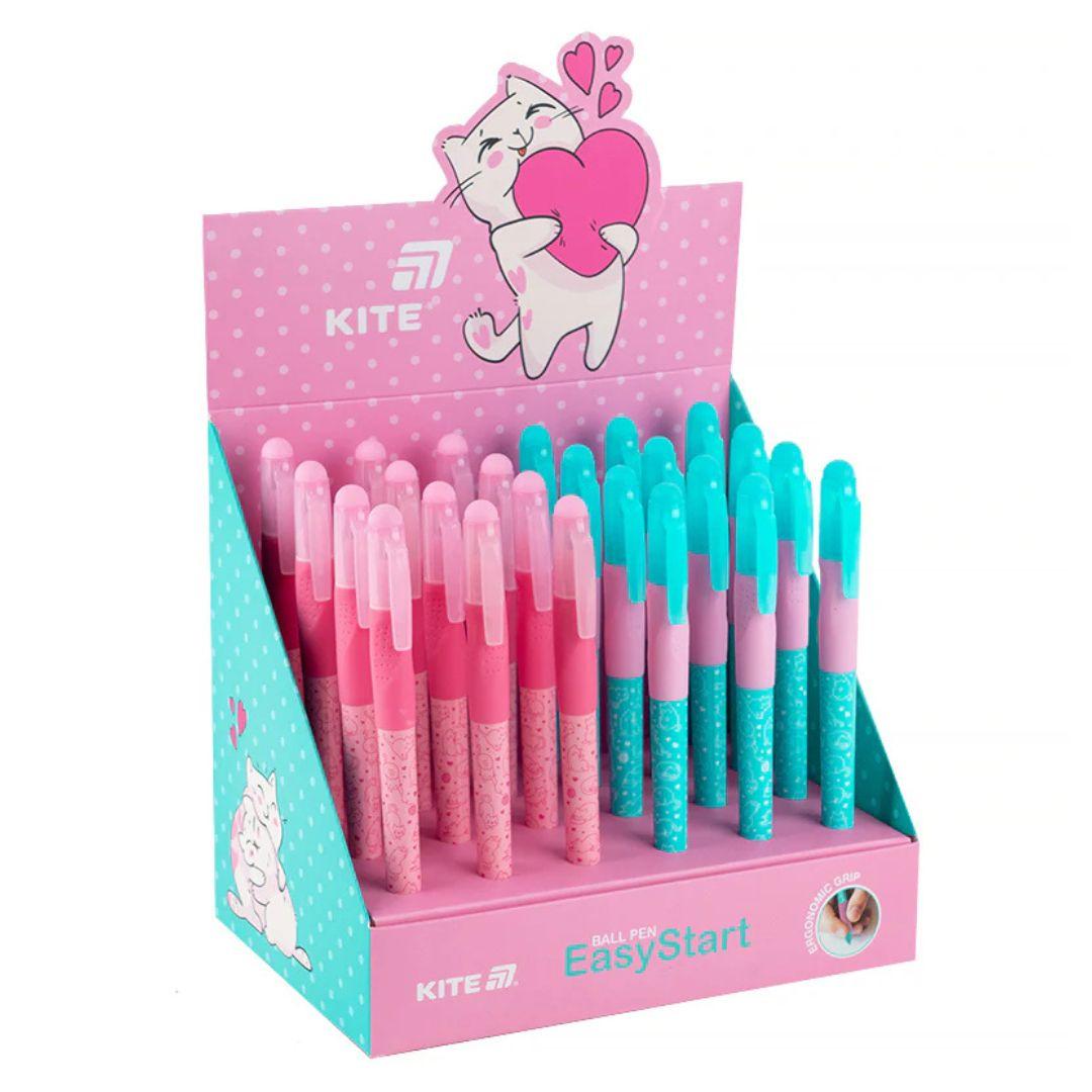 Ручка кулькова EasyStart. Kitty синя. KITE 25-099-2