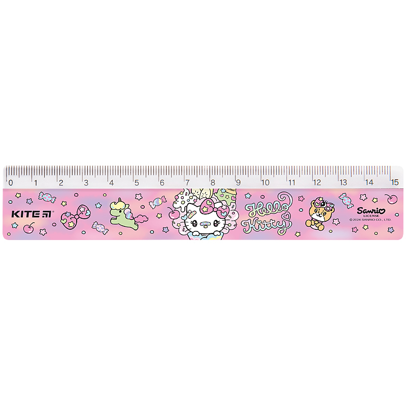 Лінійка пластикова, 15 см Hello Kitty KITE 24-090-2