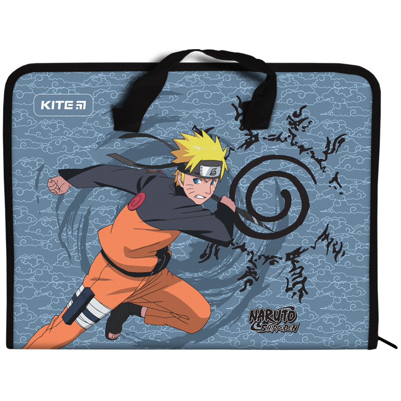 Папка-портфель А4 на блискавці, 1 відділення. Naruto. Kite. 23-202