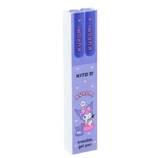 Ручка гелева Kite пиши-стирай 2шт у пеналі синя 0,5мм. Kuromi 24-069-1