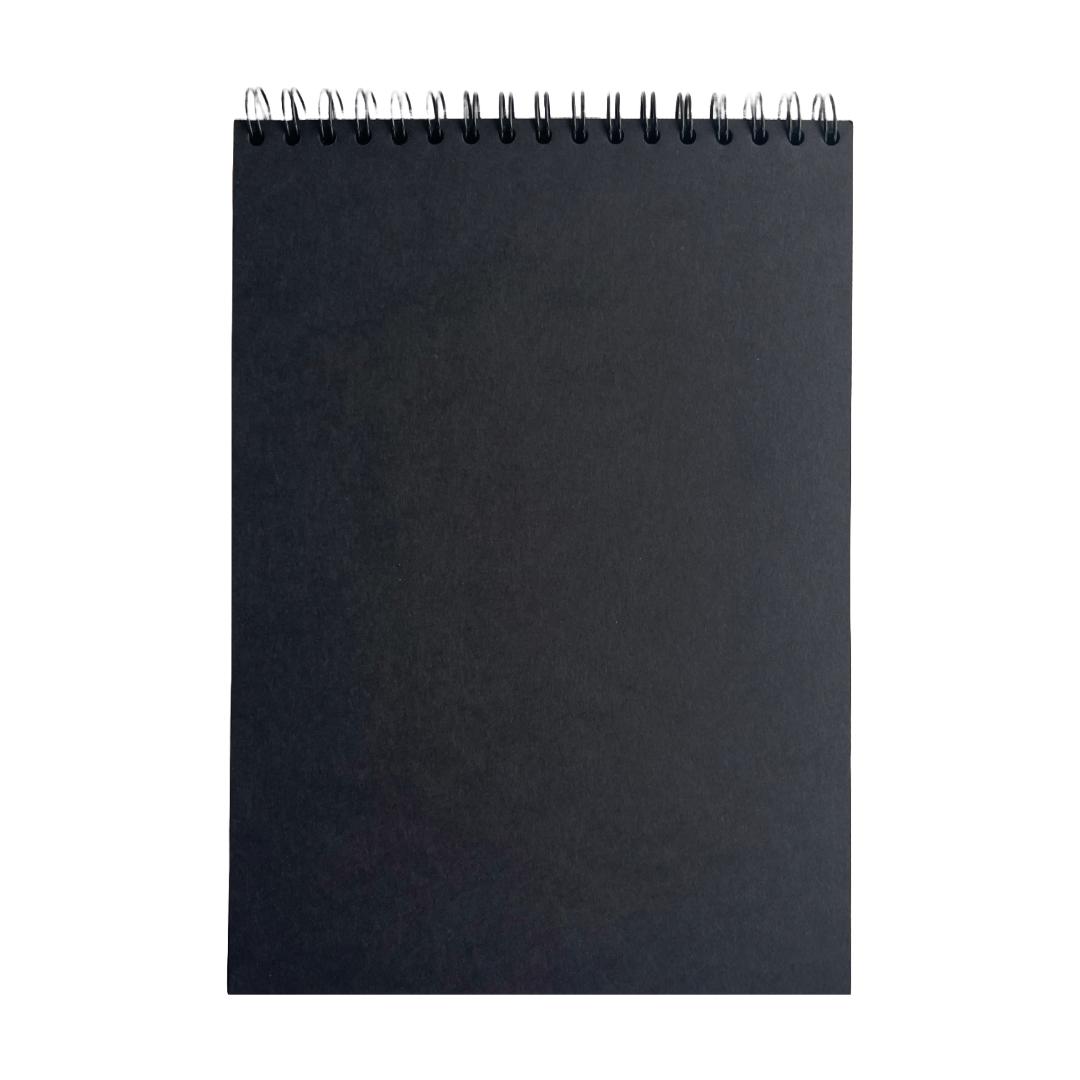 Блокнот-скетчбук А5 160арк. пружина, чорний блок. Black sketch book. Stockholm. 4Profi. 903214