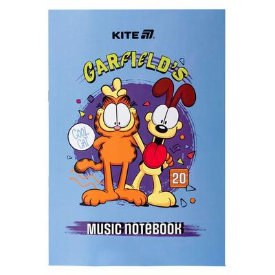 Зошит для нот А4. 20 аркушів. Garfield. KITE 25-404