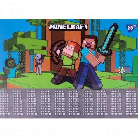Килимок- підложка для дитячої творчості. Minecraft. 43*29см табличка множення 492063