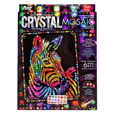 Креативна творчість  CRYSTAL MOSAIK. А4. Зебра. Данко Тойс. 02-08