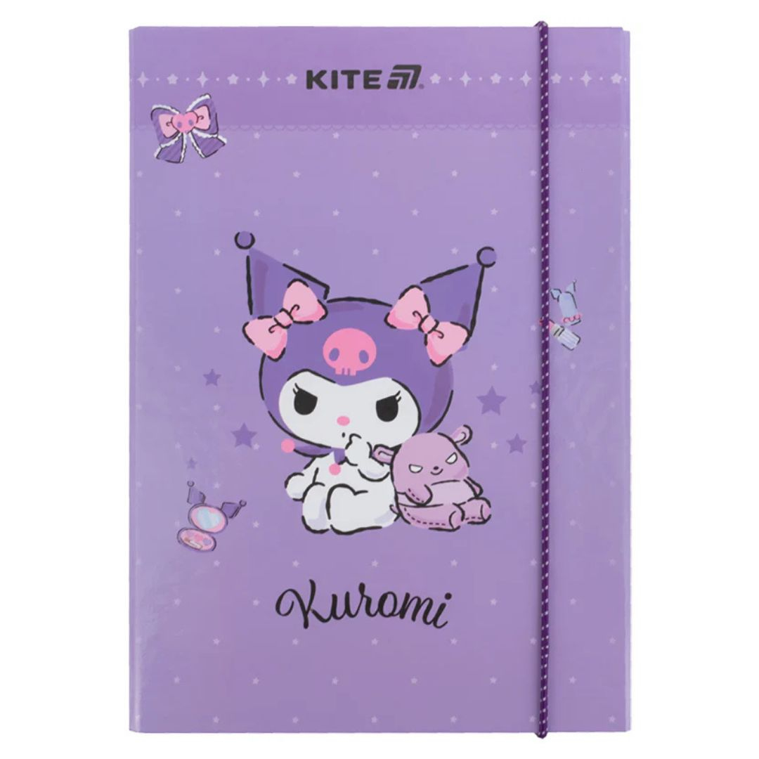 Папка для зошитів В5 на гумках. Kuromi. Kite 25-210-2
