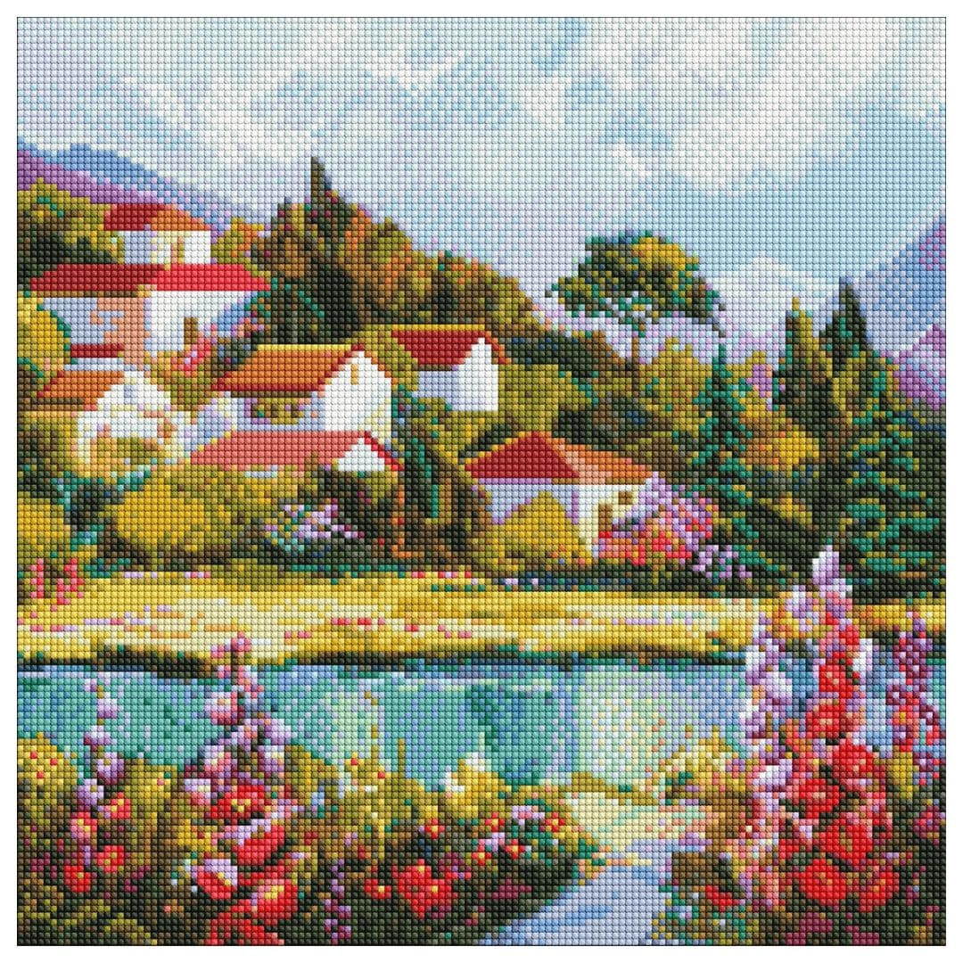 Діамантова мозаїка 40*40см. Затишна гавань. Ідейка 7659