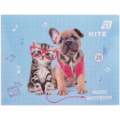 Зошит для нот А5. 20 аркушів. Studio Pets. Kite 26-405