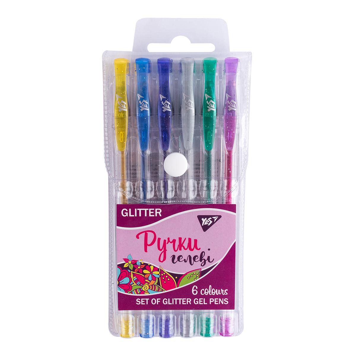 Набір гелевих ручок 6шт. GLITTER. YES. 411702
