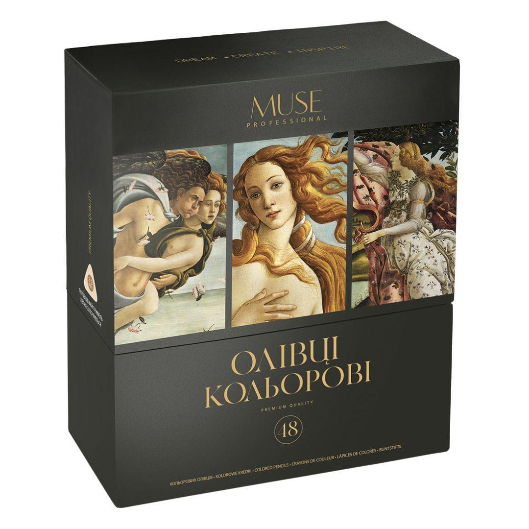 Олівці кольорові тригранні 48кол. у картонній коробці. Muse professional 102-48