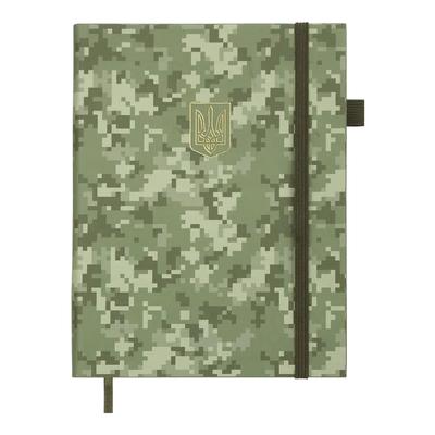 Блокнот діловий А5 датований MILITARY 2026. хакі штуч.шкіра. BUROMAX 21134-59