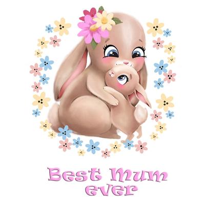 Діамантова мозаїка 21х25см. Best mum ever зайчики. Гулівер 177218
