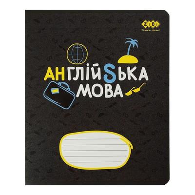 Зошит А5. 36 аркушів. Клітинка. Англійська. Предметний. Black. Zibi 1730-01