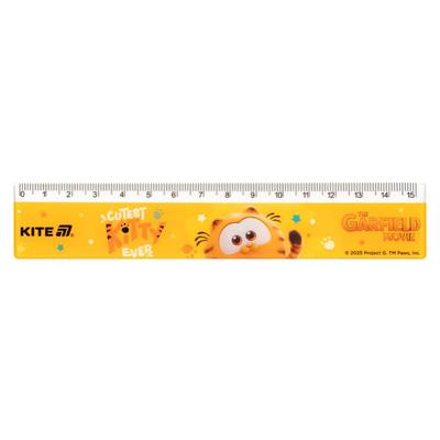 Лінійка пластикова, 15 см. Garfield. Kite 25-090