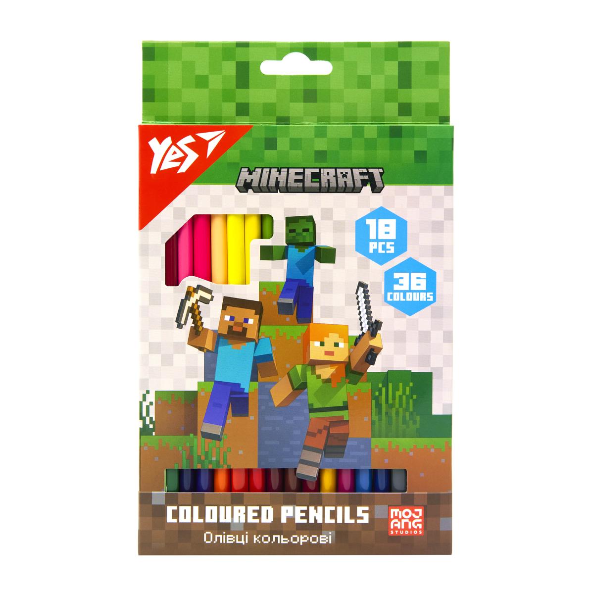 Олівці кольорові 18/36кол. Yes Minecraft 290768
