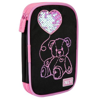Пенал-книжка тканевий на 2 відділення. Pink bear з підсвіткою. Yes 533777