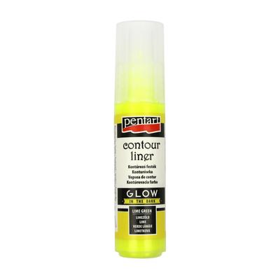 Контур універсальний. Glow in the dark. Лаймовий 20мл. Pentart. Роса. 17493