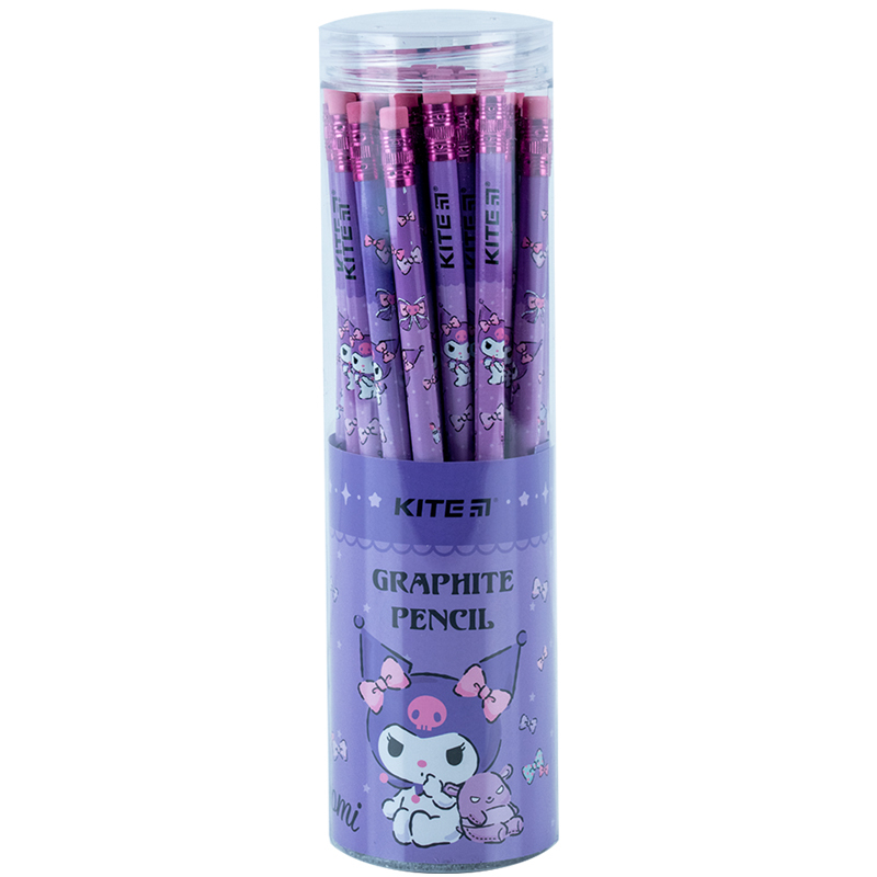 Олівець чорнографітний НВ, з гумкою Kuromi Kite 24-056