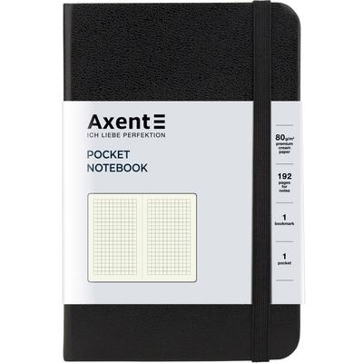 Блокнот А6. 96 аркушів, клітинка, PARTNER. Чорний. AXENT. 8301-01