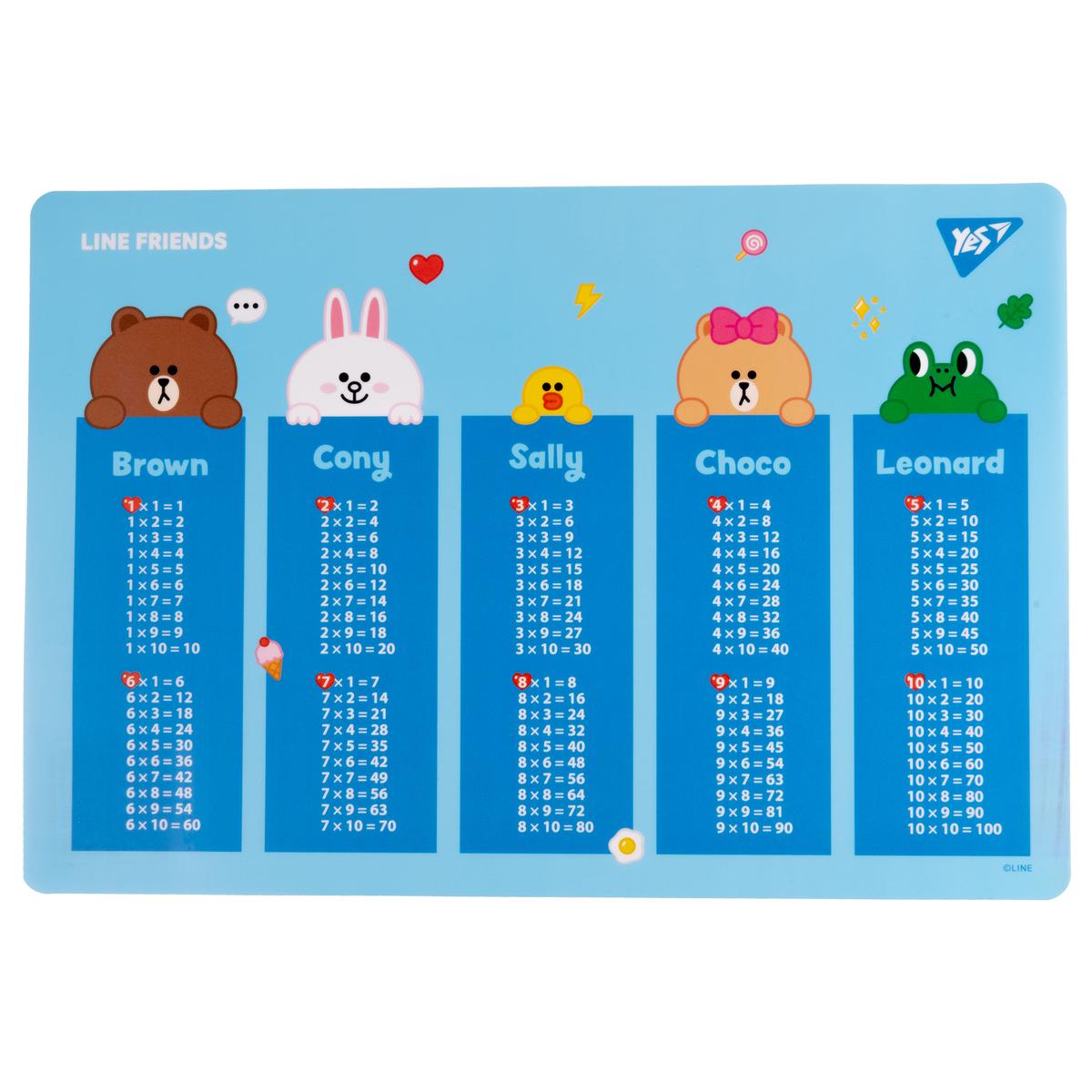 Килимок- підложка для дитячої творчості. Line Friends. табличка множення 492174