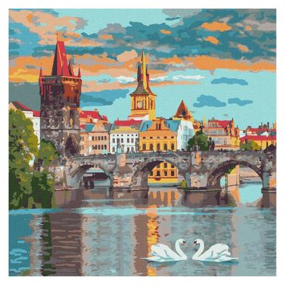 Картина по номерах. Вечірня Прага. 40*40см. Ідейка 3616