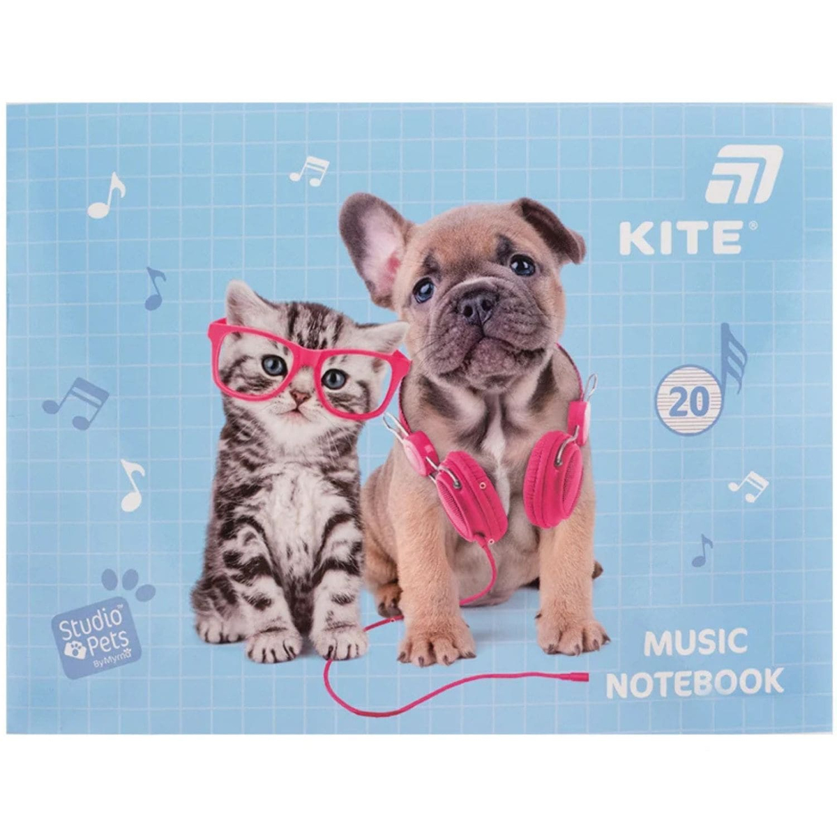 Зошит для нот А5. 20 аркушів. Studio Pets. Kite 26-405