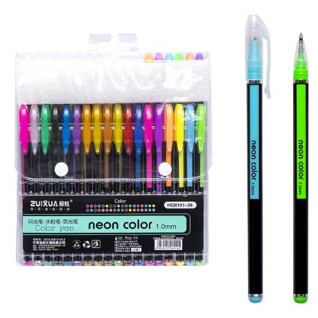Ручки гелеві набір 36 кольорів Zuixua hightlight pen 1.0мм. 6120-36