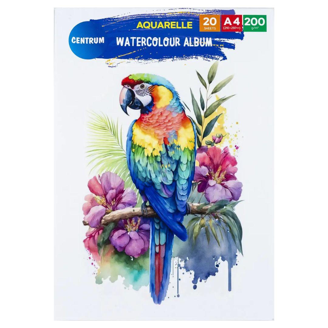 Альбом для акварелі на склейці А4 20арк. 200г/м2 Папуга. Centrum 84341