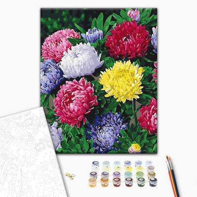 Картина по номерах. Різнобарвні айстри 40*50 см. BrushMe. 54120