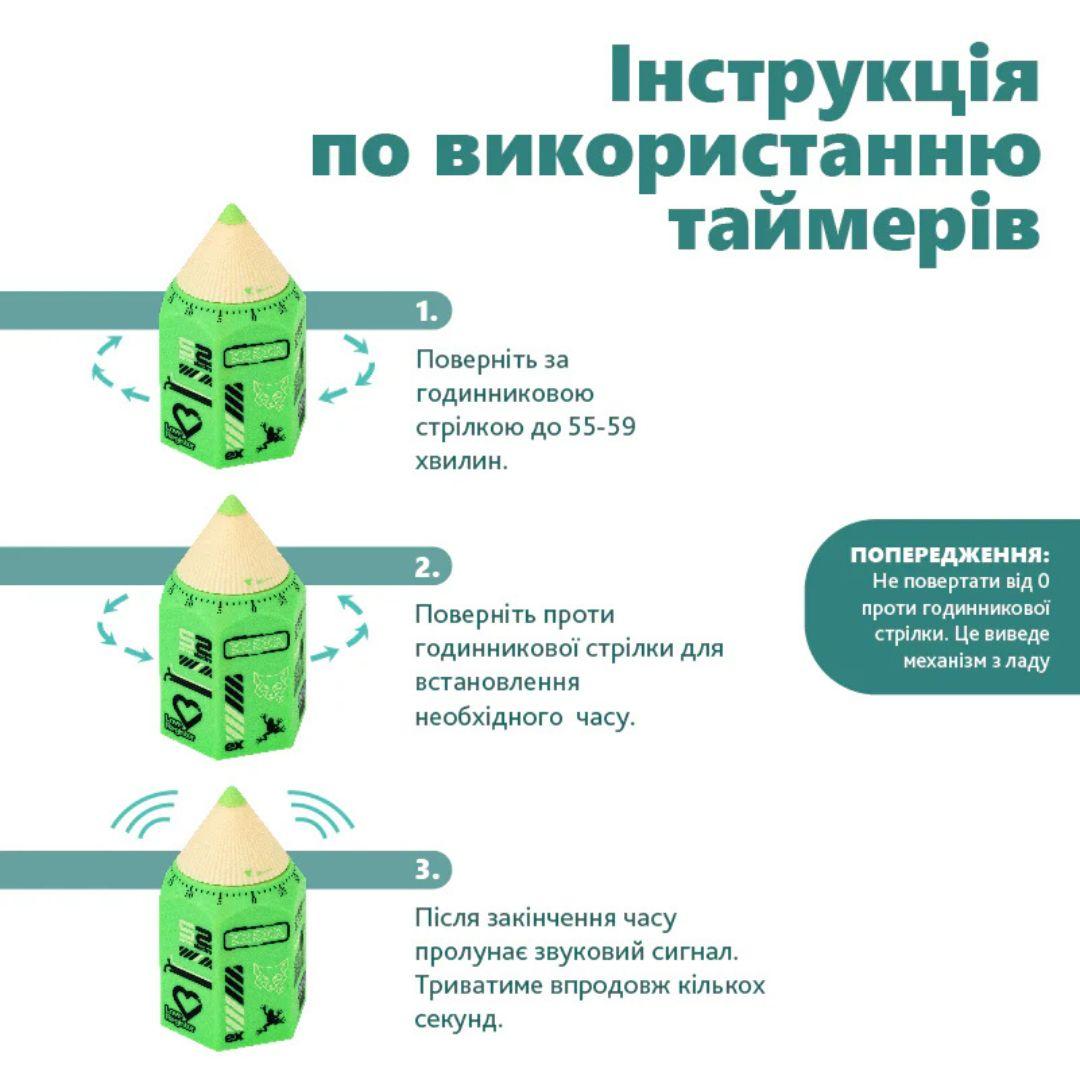 Таймер механічний. Ufo зелене KITE 24-171-3
