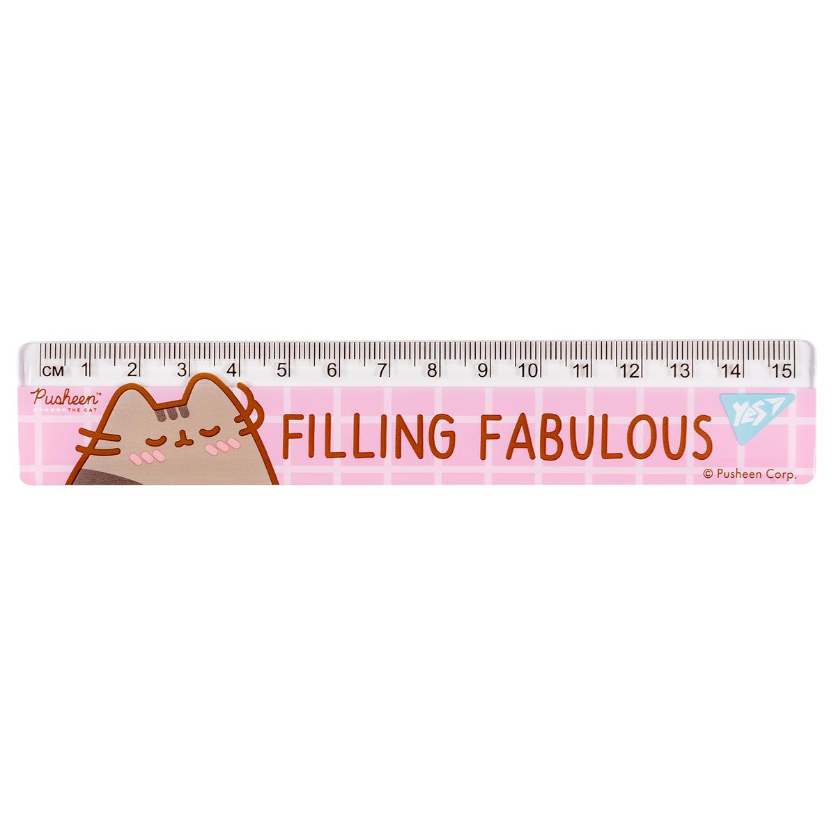 Лінійка пластикова, 15 см Pusheen. Yes 370655