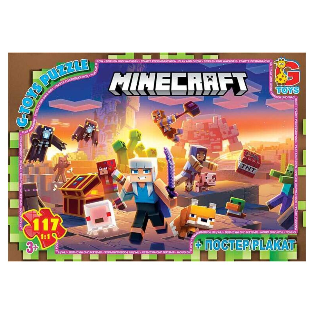 Пазл на 117 елем. + постер. Minecraft.  G-toys 804