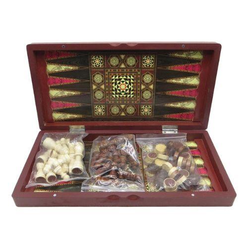 Настільна гра. Шахи шашки нарди з дерева. Chess Checrers. 3в1. Toys 948-2