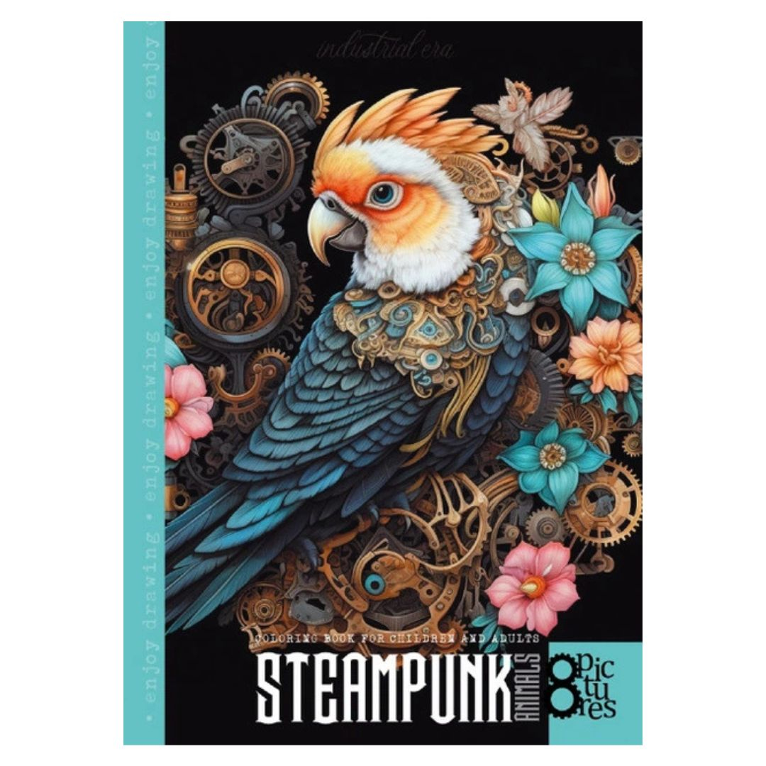 Розмальовка Steampunk style Папуга 8 арк. Фреш 23371