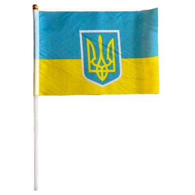 Прапорець України з Гербом 14*21см 2-33