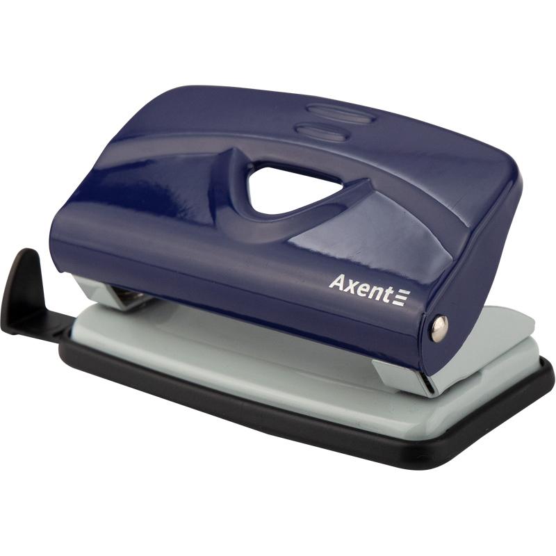 Діркопробивач AXENT Exakt-2 10аркушів, металевий з форматиром. Синій 3910