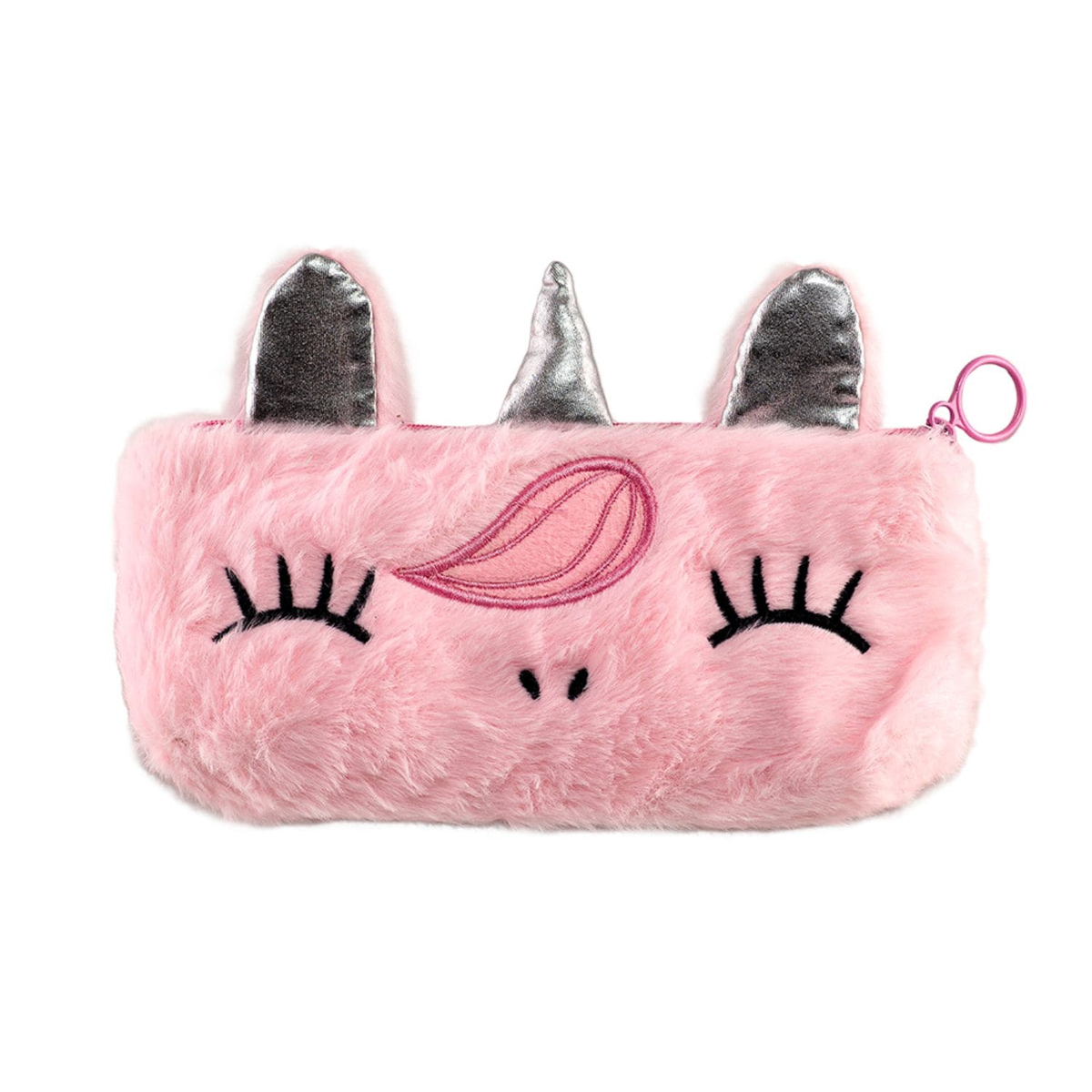 Пенал-косметичка тканевий на 1 відділення. Unicorn рожевий. Zibi 20.0006-10